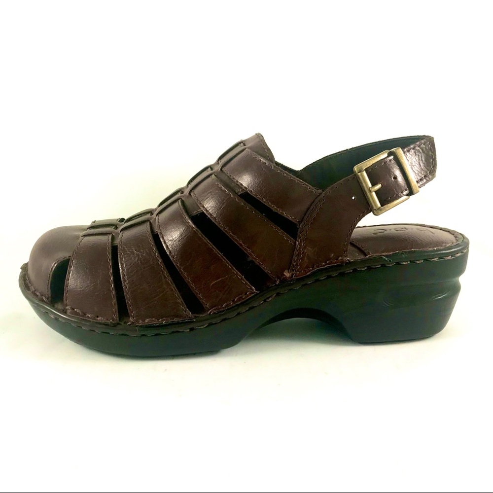 B.O.C. Vegan leather clogs with ankle strap